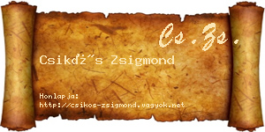 Csikós Zsigmond névjegykártya